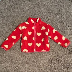 Fleece Heart Zip Up Jacket